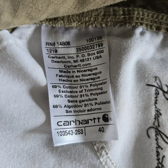 Carhartt Force Broxton Cargo Work Shorts 103543-253 Size 40 Relaxed Fit - Picture 11 of 11